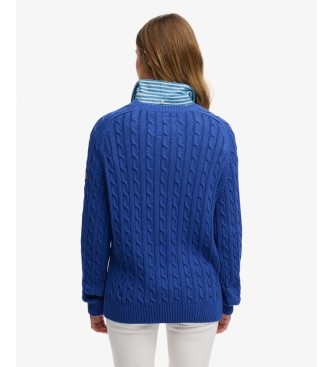 Superdry Maglia a trecce blu morbida