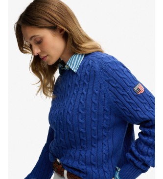 Superdry Maglia a trecce blu morbida