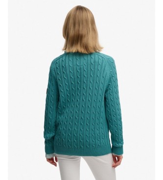 Superdry Maglione slouchy a trecce turchese