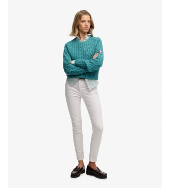 Superdry Maglione slouchy a trecce turchese