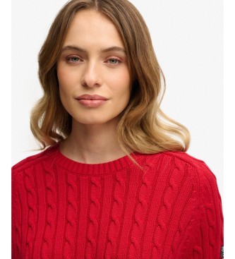 Superdry Maglia a trecce morbida rossa