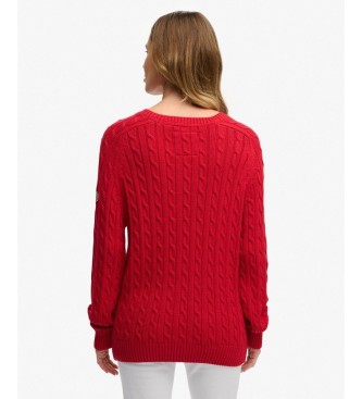 Superdry Maglia a trecce morbida rossa
