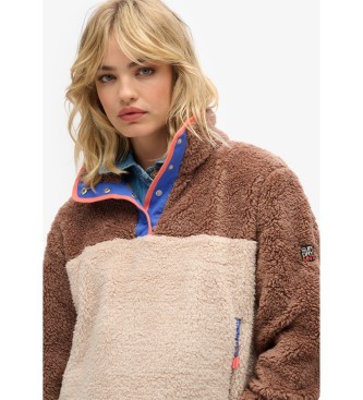 Superdry Polaire Supersoft Mash Up marron