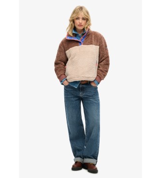 Superdry Polaire Supersoft Mash Up marron