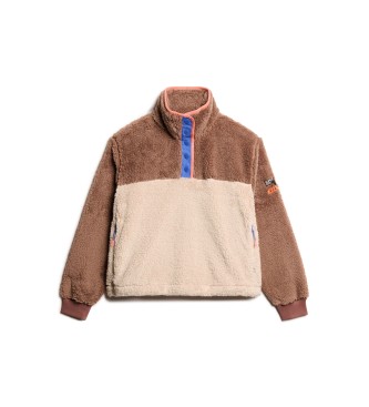 Superdry Polaire Supersoft Mash Up marron