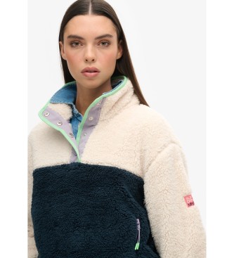 Superdry Polaire Supersoft Mash Up blanc