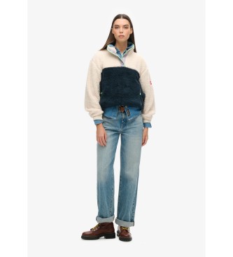 Superdry Polaire Supersoft Mash Up blanc