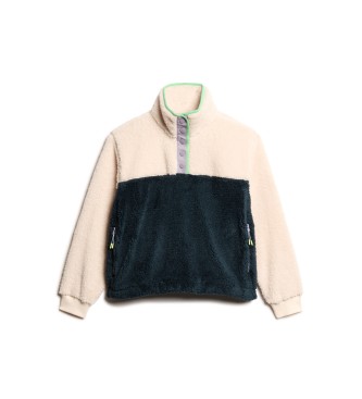 Superdry Polaire Supersoft Mash Up blanc