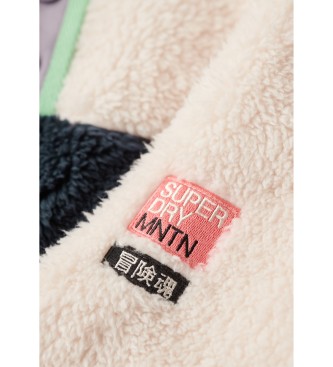 Superdry Polaire Supersoft Mash Up blanc