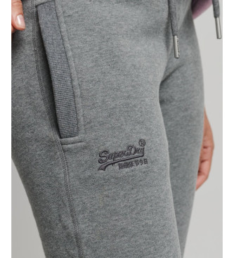 Superdry Jogger con logo vintage ricamato Grigio