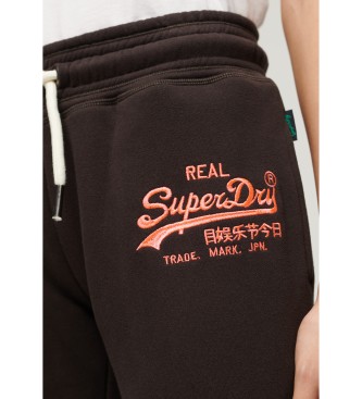 Superdry Rozkloszowane spodnie jogger neonowa czerń