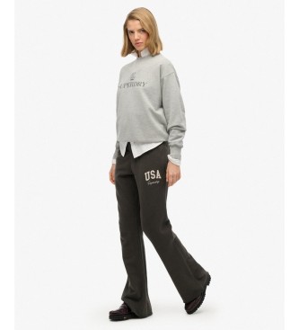 Superdry Spodnie jogger Athletic Flare w kolorze ciemnoszarym