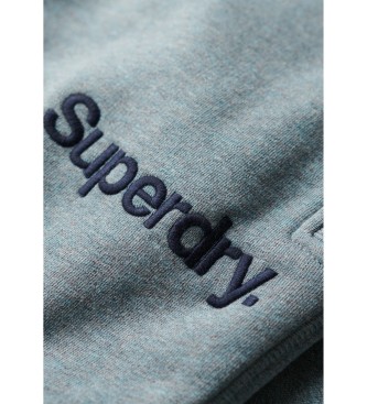 Superdry Klasyczne sprane spodnie jogger z niebieskim logo Core