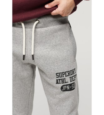 Superdry Pantaloni da jogging con logo college vintage grigi