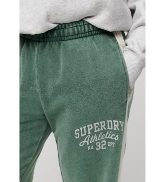Superdry Spodnie jogger z bocznymi paskami Vingate zielone
