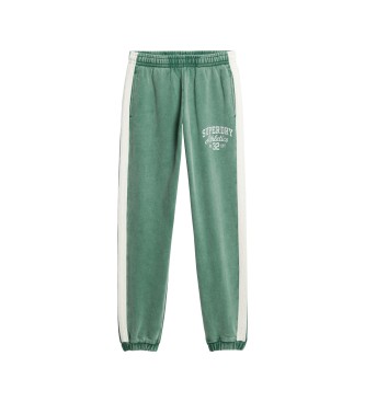 Superdry Pantaloni da jogging a righe laterali verdi Vingate