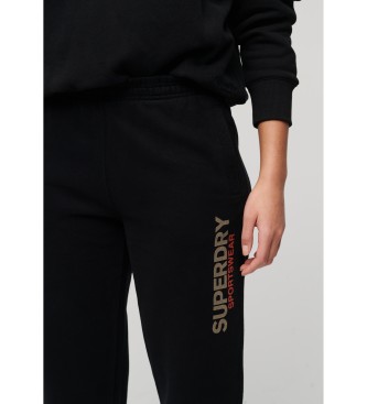 Superdry Sportswear hlače jogger fantovskega kroja črne barve