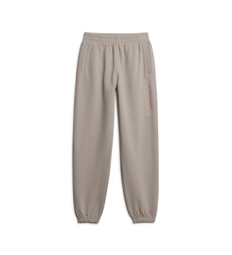 Superdry Sportswear hlače jogger fantovskega kroja rjave barve