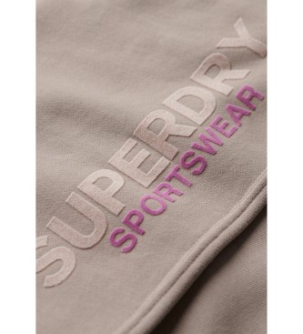 Superdry Sportswear hlače jogger fantovskega kroja rjave barve