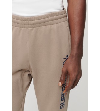 Superdry Jogger hlače z logotipom Sportswear rjave barve