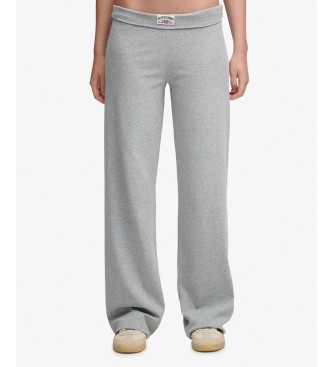 Superdry Pantaloni jogger ESS Fold Over grigi
