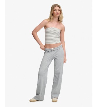 Superdry Pantaloni jogger ESS Fold Over grigi