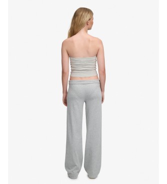 Superdry Pantaloni jogger ESS Fold Over grigi