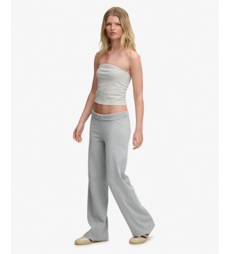 Superdry Pantaloni jogger ESS Fold Over grigi