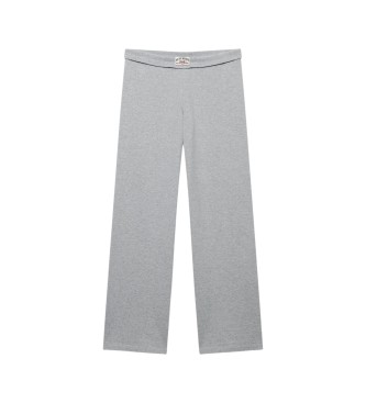 Superdry Pantaloni jogger ESS Fold Over grigi