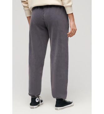Superdry Granatowe spodnie joggery w stylu vintage
