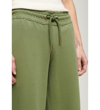 Superdry Pantalon droit avec logo Essential green