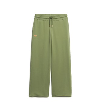 Superdry Proste spodnie jogger z logo Essential zielone