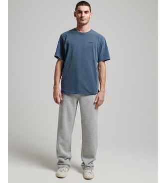 Superdry Pantalon de jogging droit en coton biologique avec logo Vintage gris
