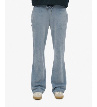 Superdry Pantalon de jogging en velours à jambes larges, bleu