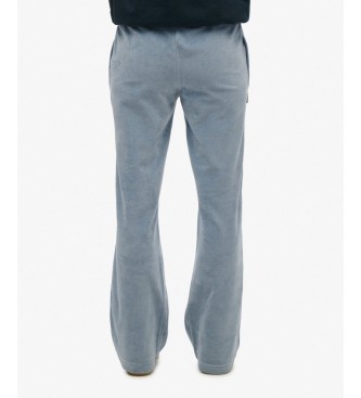Superdry Pantalon de jogging en velours à jambes larges, bleu