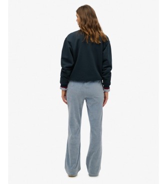 Superdry Pantalon de jogging en velours à jambes larges, bleu