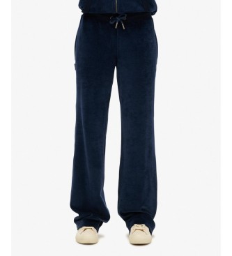 Superdry Pantalon Jogger Velours Wide Leg marine