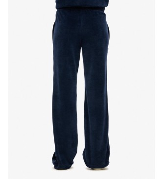 Superdry Pantalon Jogger Velours Wide Leg marine