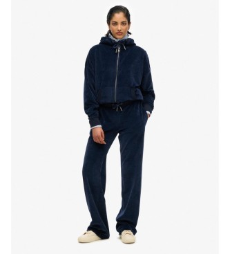 Superdry Pantalon Jogger Velours Wide Leg marine
