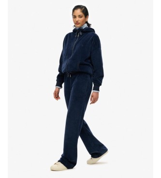 Superdry Pantalon Jogger Velours Wide Leg marine