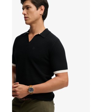 Superdry Polo Johnny Collar Knitted black