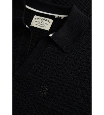 Superdry Polo Johnny Collar Knitted black