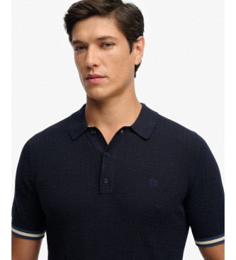 Superdry Texture navy polo shirt