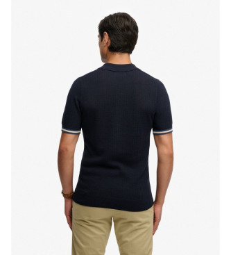 Superdry Texture navy polo shirt