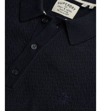 Superdry Texture navy polo shirt