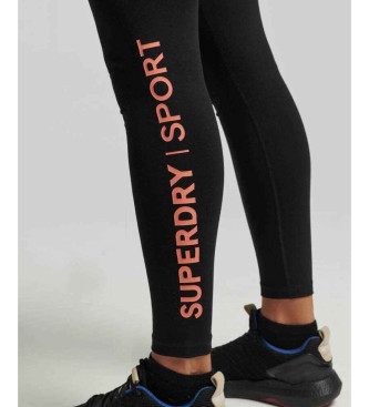 Superdry Legging met hoge taille Core Sports zwart