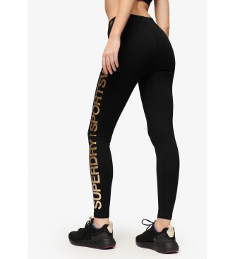 Superdry Leggings med hj talje Sportswear sort