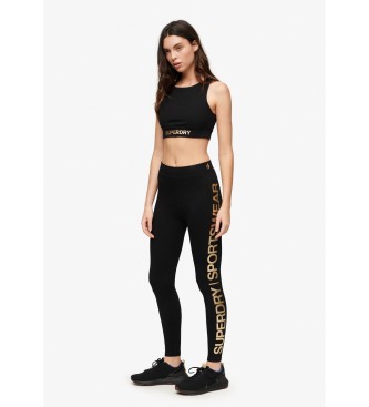 Superdry Leggings med hj talje Sportswear sort