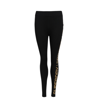 Superdry Leggings med hj talje Sportswear sort