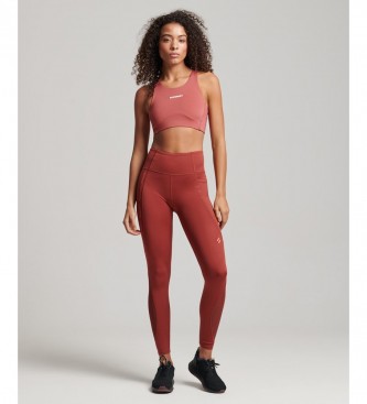 Superdry Tight leggings long mesh Active red